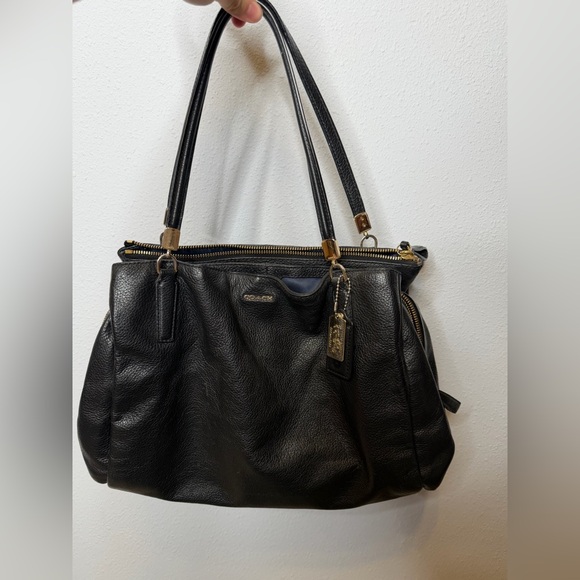 Coach leather shoulder bag black women’s leather bag with dust bag - Picture 2 of 8